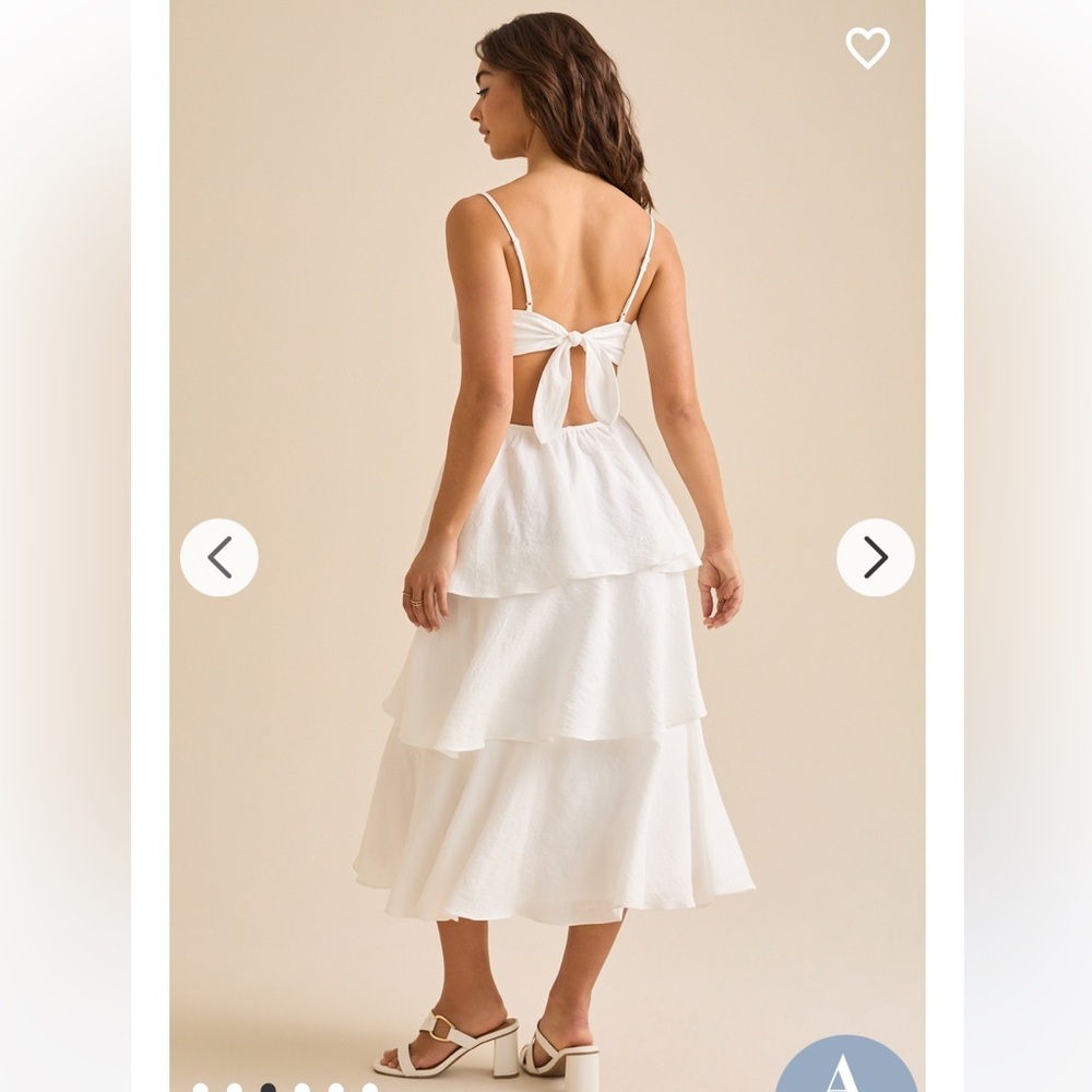 Altar'd State White Tiered Maxi Dress with Floral Embroidered Bodice - Picture 3 of 6